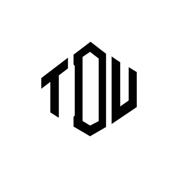 Tdu Letter Logo Design Polygon Shape Tdu Polygon Cube Shape — стоковый вектор