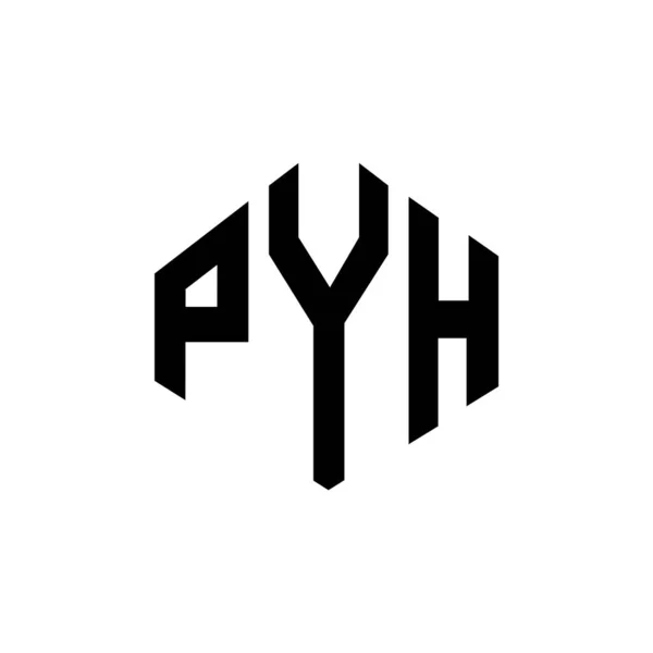 Pyh Letter Logo Design Polygon Shape Pyh Polygon Cube Shape — Stock Vector