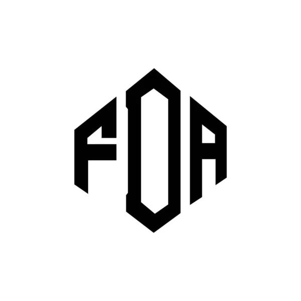 Fda Carta Logotipo Design Com Forma Polígono Fda Polígono Design — Vetor de Stock