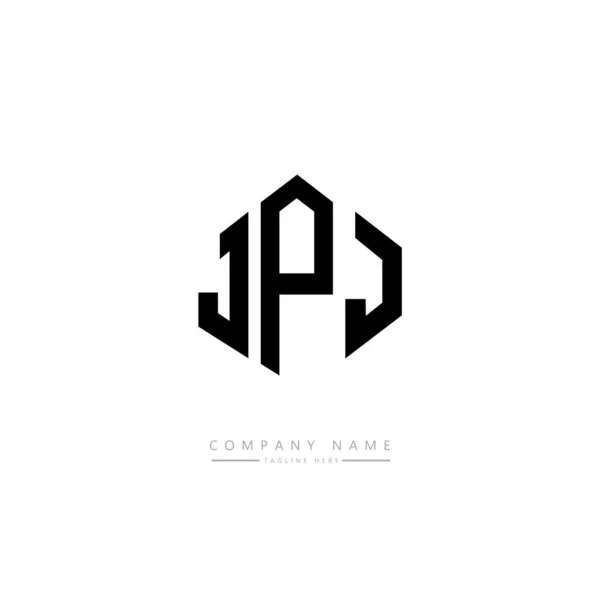 Jpj Letter Logo Design Polygon Shape Jpj Polygon Cube Shape — Stockový vektor
