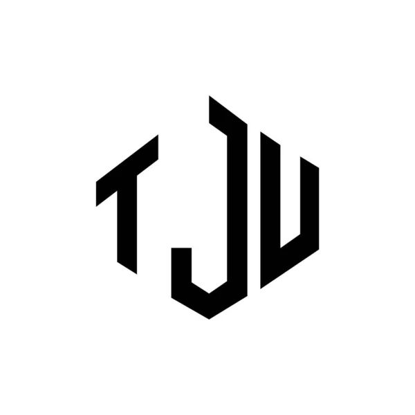 Tju Letter Logo Design Polygon Shape Tju Polygon Cube Shape — Wektor stockowy