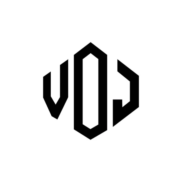Voj Harf Logo Tasarımı Çokgen Şekilli Voj Çokgen Küp Şeklinde — Stok Vektör