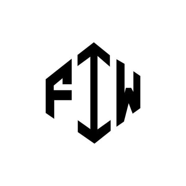 Fiw Lettre Logo Design Avec Forme Polygone Fiw Polygone Forme — Image vectorielle