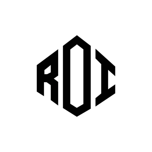 Roi Letter Logo Design Polygon Shape Roi Polygon Cube Shape — Διανυσματικό Αρχείο