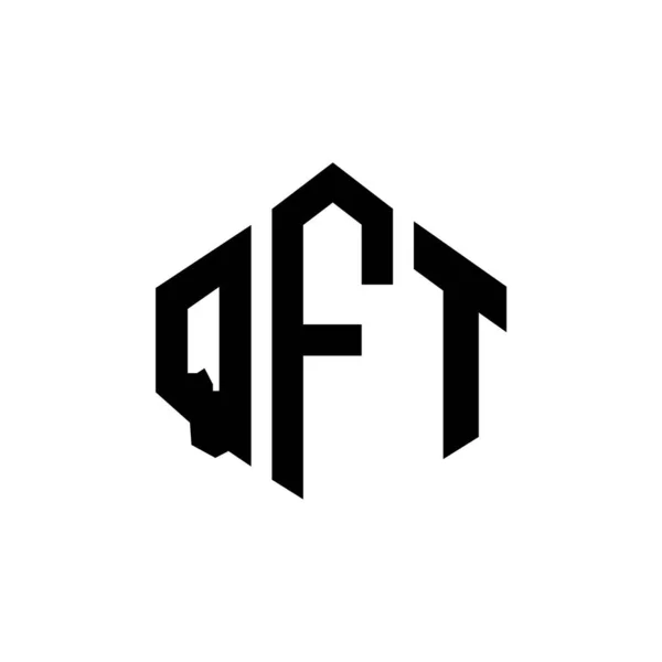 Qft Letter Logo Design Polygon Shape Qft Polygon Cube Shape — Image vectorielle
