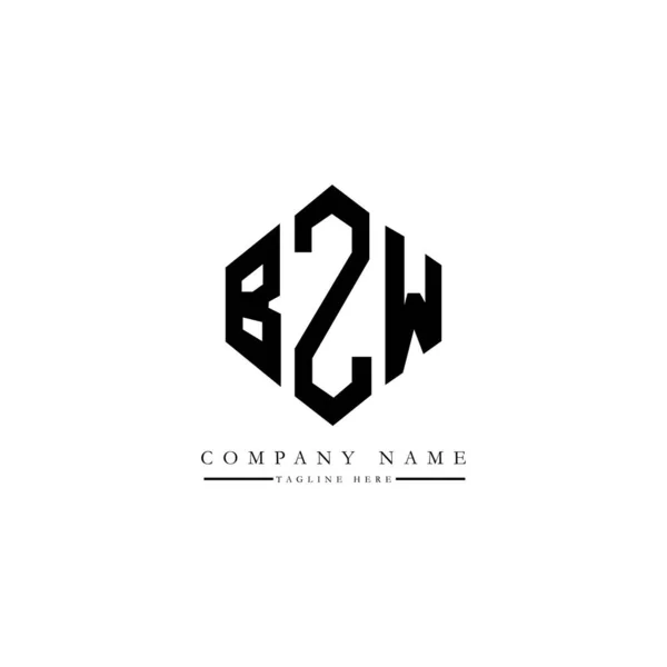 Bzw Letter Logo Design Polygon Shape Bzw Polygon Cube Shape — Stock Vector