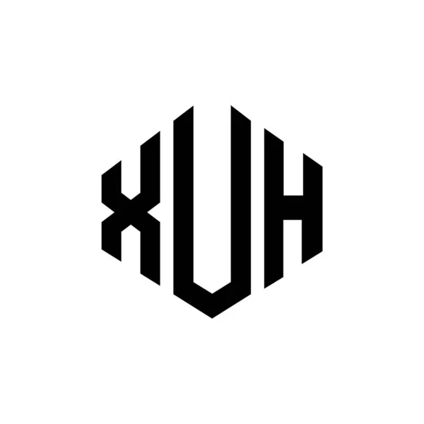 Xuh Bokstav Logo Design Med Polygon Form Xuh Polygon Och — Stock vektor