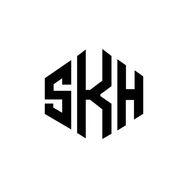 Skh Letter Logo Design Polygon Shape Skh Polygon Cube Shape — 图库矢量图片