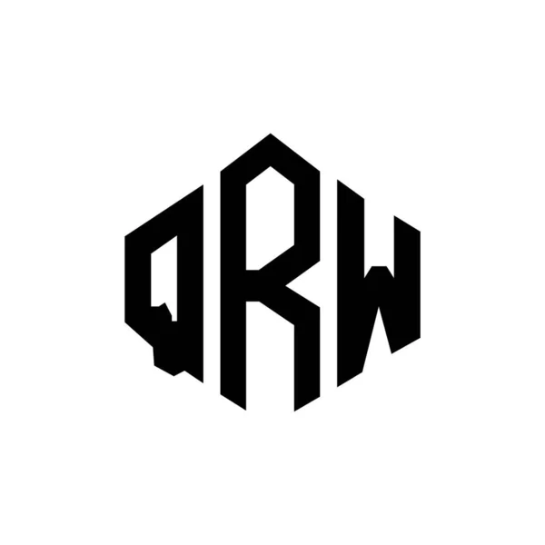 Qrw Letter Logo Design Polygon Shape Qrw Polygon Cube Shape — Διανυσματικό Αρχείο