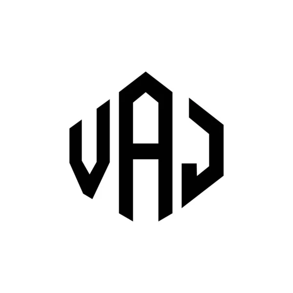 Vaj Letter Logo Ontwerp Met Polygon Vorm Vaj Polygon Kubus — Stockvector