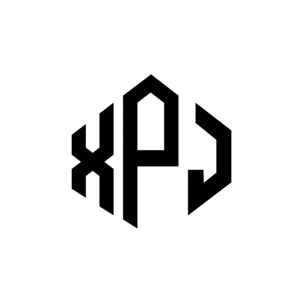 Xpj Letter Logo Design Polygon Shape Xpj Polygon Cube Shape — Stock Vector