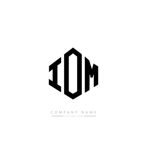 Iom文字多角形のロゴデザイン ベクターロゴテンプレート白と黒の色 モノグラム ビジネスや不動産のロゴ — ストックベクタ