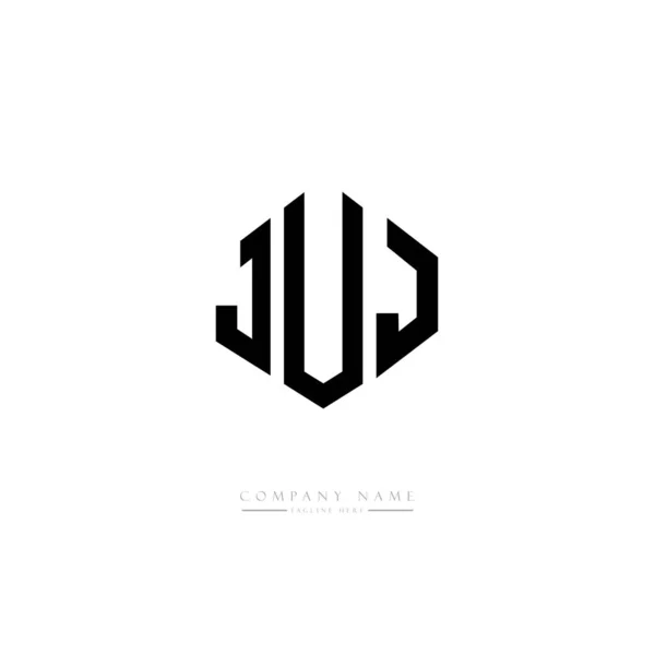 Juj Letter Logo Design Polygon Shape Juj Polygon Cube Shape — Stockový vektor