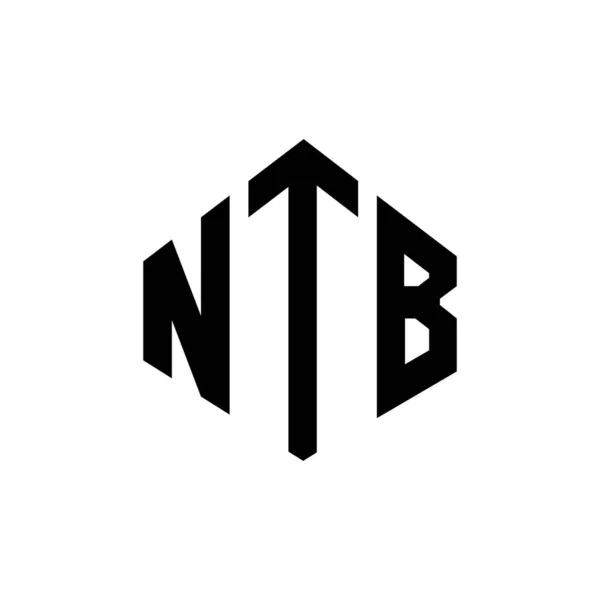 Ntb Schriftzug Logo Design Mit Polygonform Ntb Polygon Und Würfelform — Stockvektor