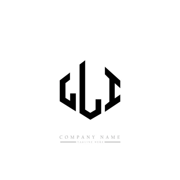 Design Loga Lli Písmen Polygonovým Tvarem Vektorové Logo Šablony Bílé — Stockový vektor