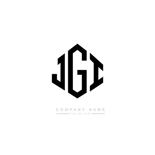 Projeto Logotipo Carta Jgi Com Forma Polígono Design Logotipo Forma —  Vetores de Stock