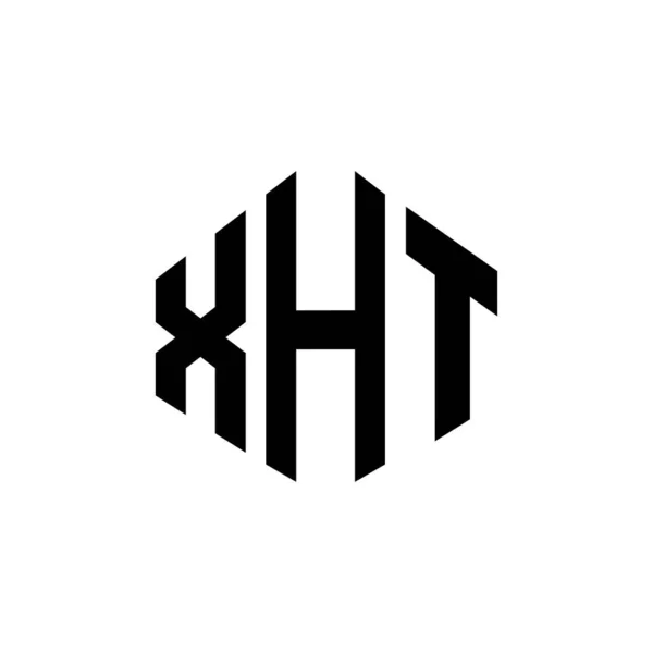 ポリゴン形状のXht文字ロゴデザイン Xhtポリゴンとキューブ形状のロゴデザイン Xht六角形ベクトルロゴテンプレート白と黒の色 Xhtモノグラム ビジネスや不動産のロゴ — ストックベクタ