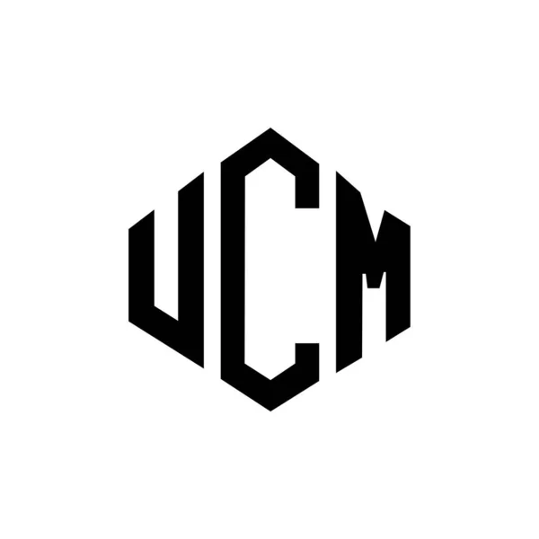 Projekt Logo Litery Ucm Kształcie Wielokąta Projekt Logo Wieloboku Sześcianu — Wektor stockowy