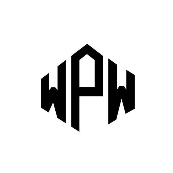 Design Logotipo Letra Wpw Com Forma Polígono Wpw Polígono Design —  Vetores de Stock