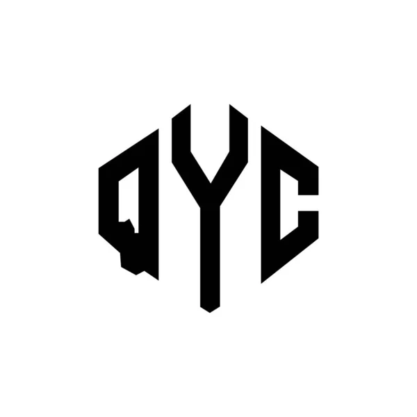 Qyc Letter Logo Design Polygon Shape Qyc Polygon Cube Shape — Archivo Imágenes Vectoriales