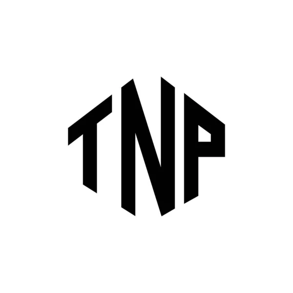 Tnp Letter Logo Design Polygon Shape Tnp Polygon Cube Shape — Stock Vector
