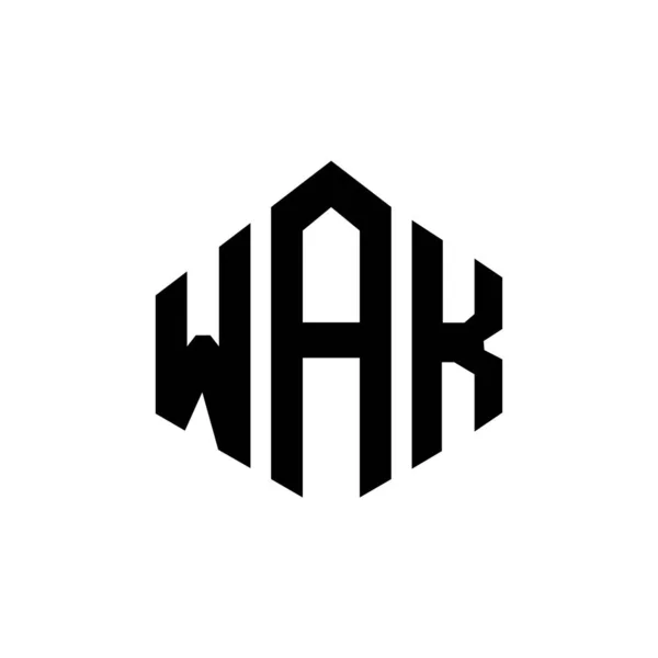 Wak Letter Logo Design Polygon Shape Wak Polygon Cube Shape — Vetor de Stock