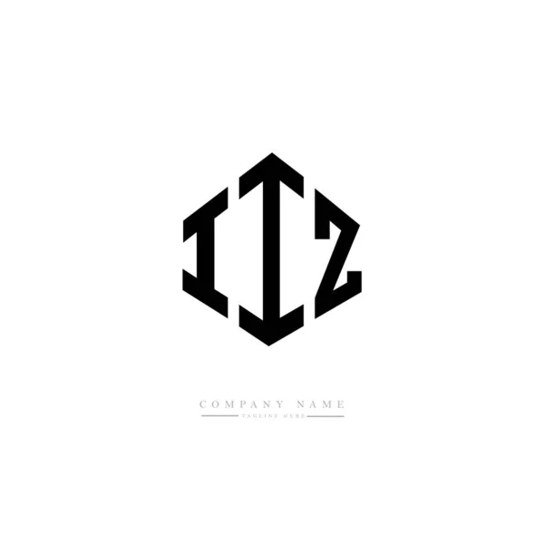 Logo Lettere Iiz Design Con Forma Poligonale Modello Logo Vettoriale — Vettoriale Stock