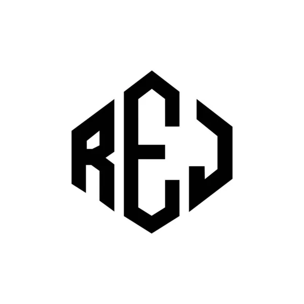 Rej Letter Logo Design Polygon Shape Rej Polygon Cube Shape — Διανυσματικό Αρχείο