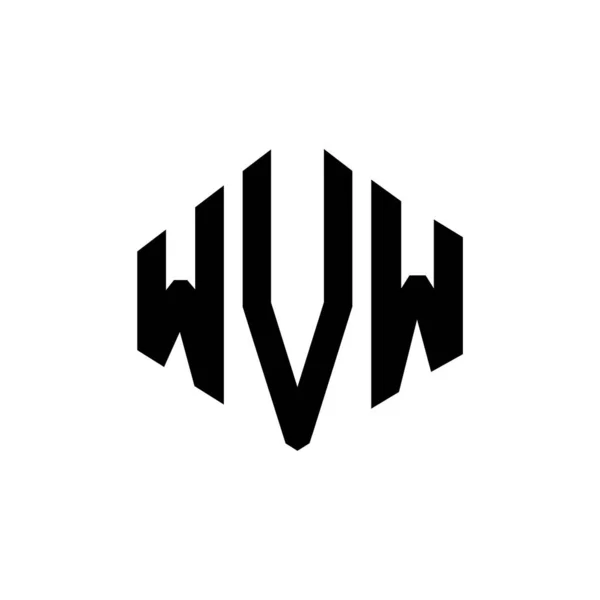 Design Logotipo Letra Wvw Com Forma Polígono Wvw Polígono Design —  Vetores de Stock