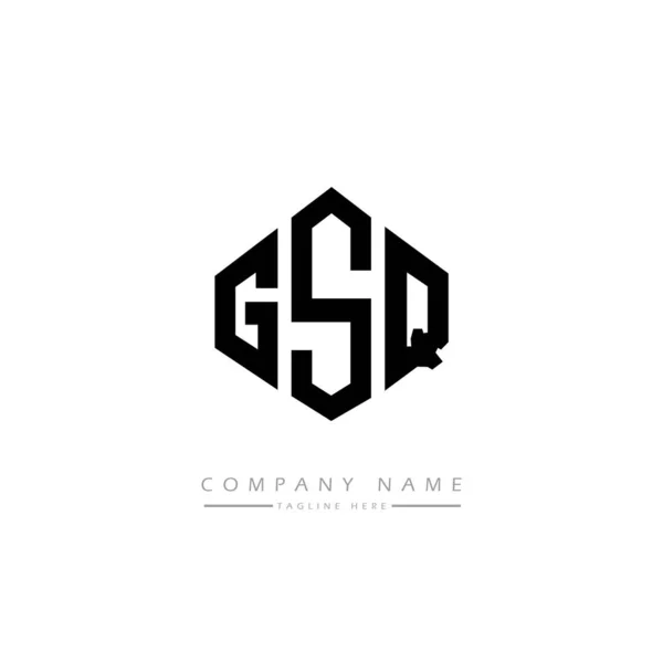 Gsq文字のロゴデザインは多角形です ベクターロゴテンプレート白と黒の色 モノグラム ビジネスや不動産のロゴ — ストックベクタ