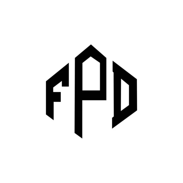 Fpd Letter Logo Design Polygon Shape Fpd Polygon Cube Shape — Stockvector