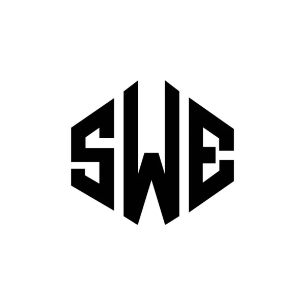 Diseño Del Logotipo Letra Swe Con Forma Polígono Diseño Logotipo — Vector de stock