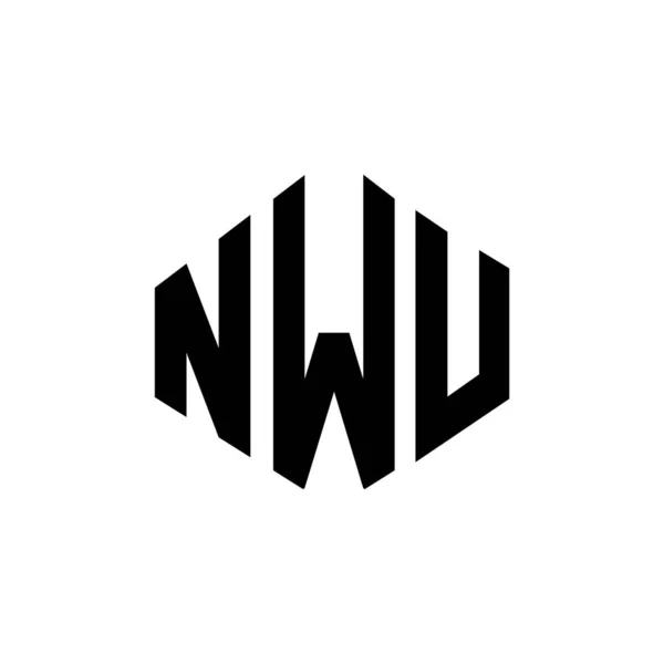 Nwu Letter Logo Ontwerp Met Polygon Vorm Nwu Polygon Kubus — Stockvector