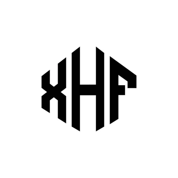 ポリゴン形状のXhfレターロゴデザイン Xhfポリゴンとキューブ形状のロゴデザイン Xhf六角形ベクトルロゴテンプレート白と黒の色 Xhfモノグラム ビジネスや不動産のロゴ — ストックベクタ