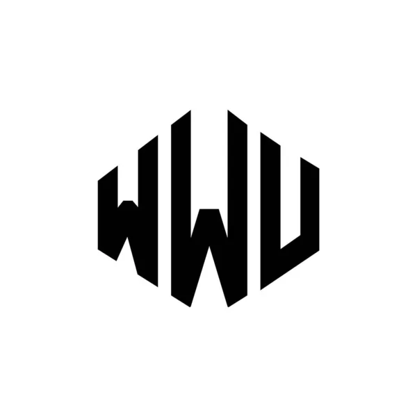 Wwu Letter Logo Design Polygon Shape Wwu Polygon Cube Shape — 스톡 벡터