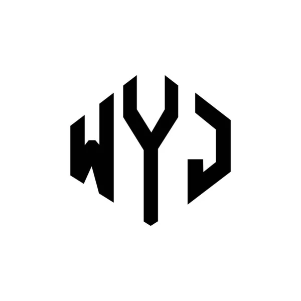 Wyj Letter Logo Design Polygon Shape Wyj Polygon Cube Shape — Stock Vector