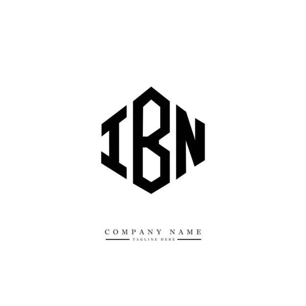 ポリゴン形状のIbn文字ロゴデザイン ベクターロゴテンプレート白と黒の色 モノグラム ビジネスや不動産のロゴ — ストックベクタ