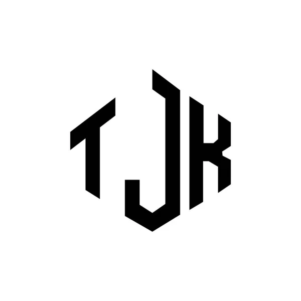 Tjk 디자인 다각형 Tjk 폴리곤 정육면체 디자인 Tjk 육각형 로고는 — 스톡 벡터