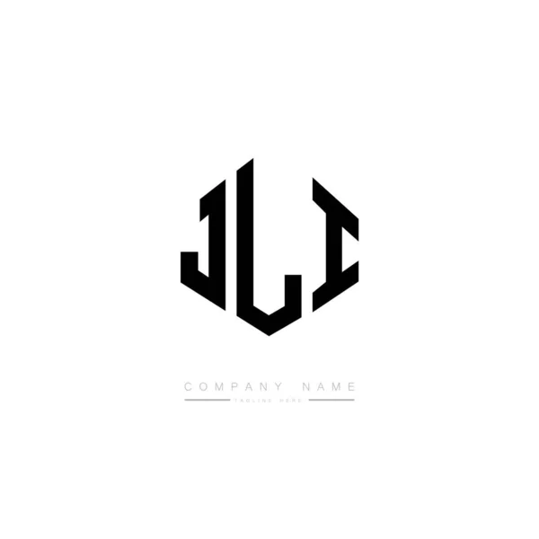 Jli Letter Logo Design Polygon Shape Jli Polygon Cube Shape — Stockový vektor