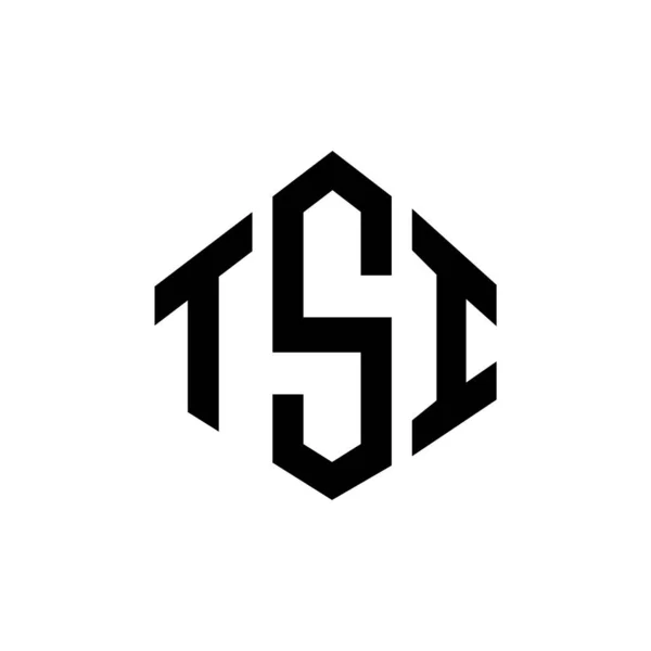 Çokgen Şekilli Tsi Harfi Logo Tasarımı Tsi Çokgen Küp Şeklinde — Stok Vektör