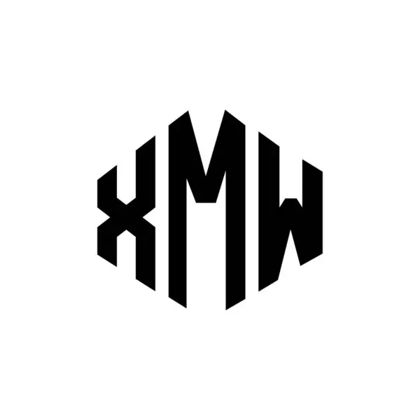 Xmw Bokstav Logotyp Design Med Polygon Form Xmw Polygon Och — Stock vektor