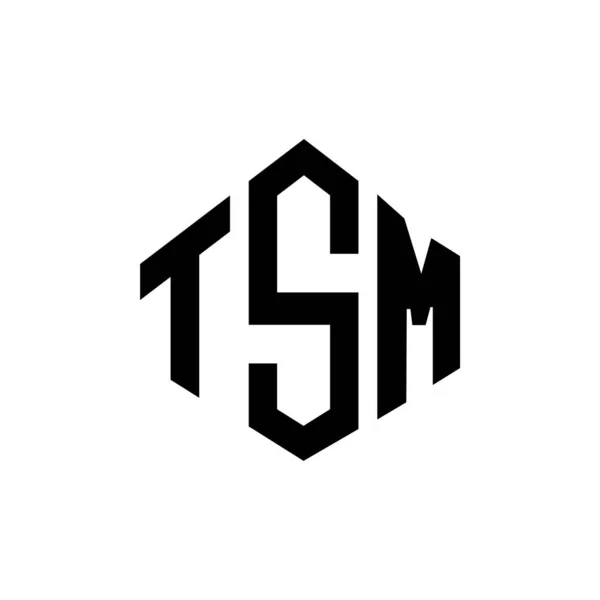 Çokgen Şekilli Tsm Harf Logosu Tasarımı Tsm Çokgen Küp Şeklinde — Stok Vektör
