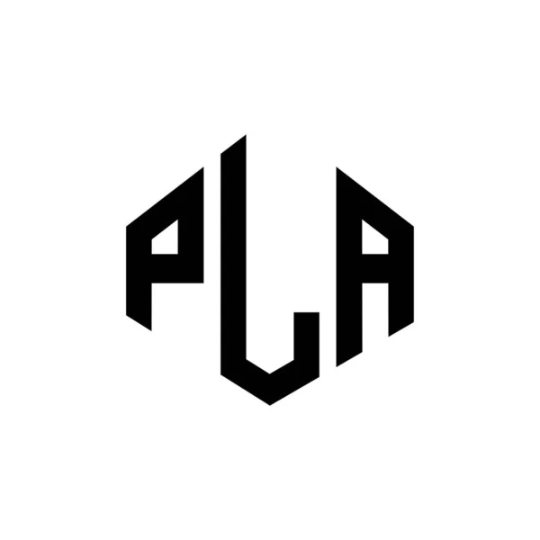 Pla Letter Logo Design Polygon Shape Pla Polygon Cube Shape — Image vectorielle