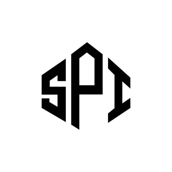 Spi Letter Logo Design Polygon Shape Spi Polygon Cube Shape — Stock Vector