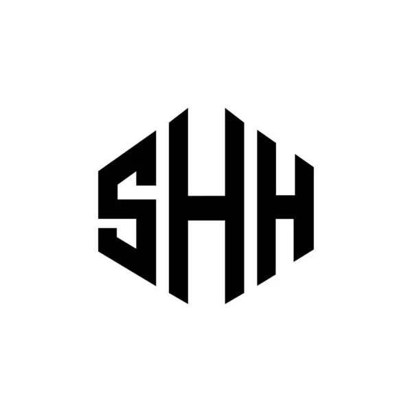 Shh Letter Logo Design Polygon Shape Shh Polygon Cube Shape — Stock Vector