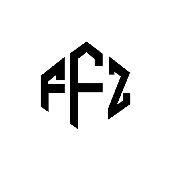 Ffz Logo Ontwerp Met Polygon Vorm Ffz Polygon Kubus Vorm — Stockvector