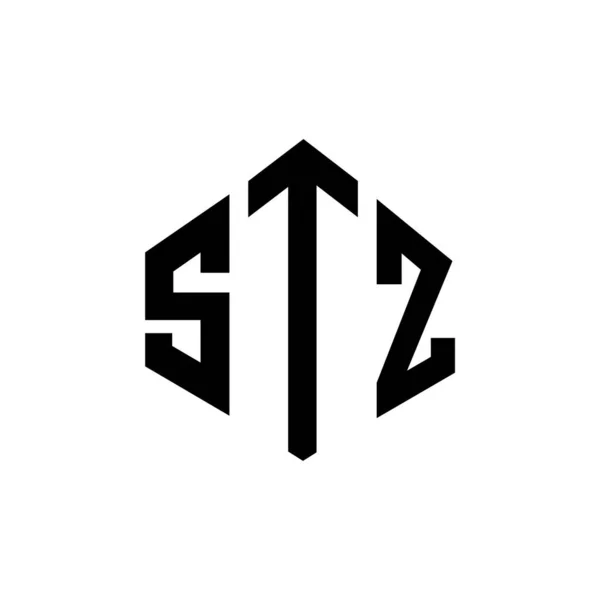 Stz Letter Logo Design Polygon Shape Stz Polygon Cube Shape — Image vectorielle