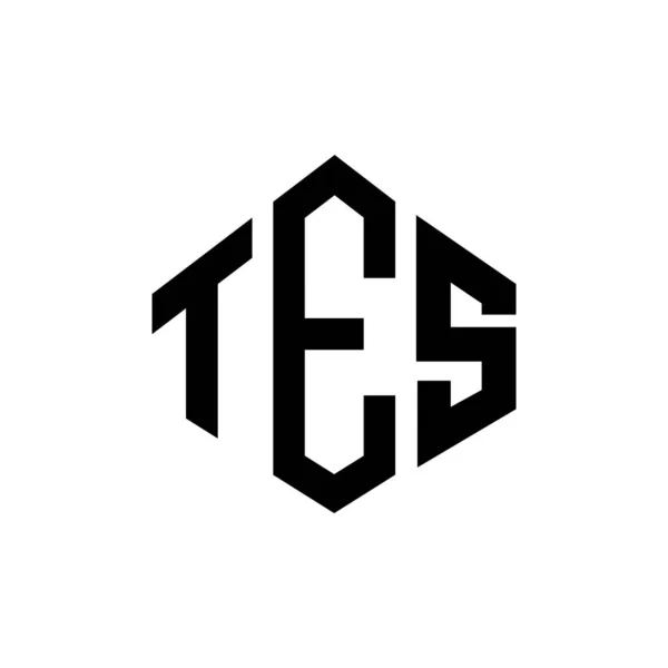 Tes Letter Logo Design Polygon Shape Tes Polygon Cube Shape — Vettoriale Stock
