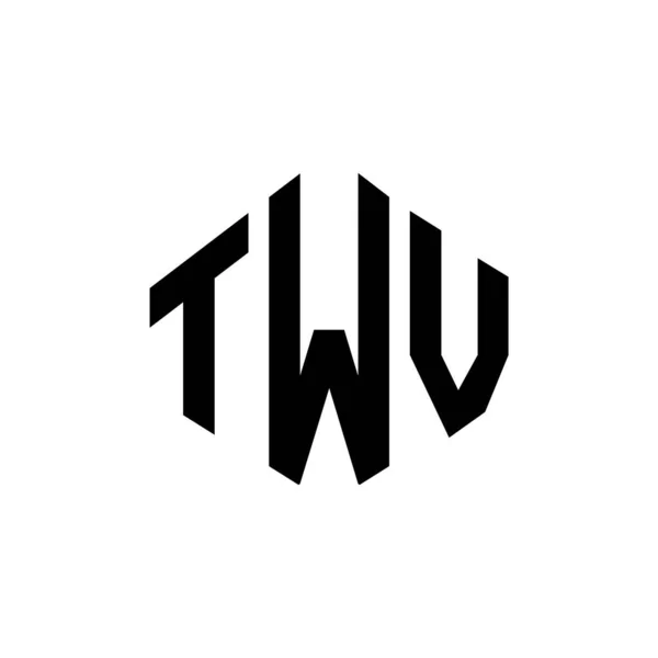 Twv Letter Logo Design Polygon Shape Twv Polygon Cube Shape —  Vetores de Stock