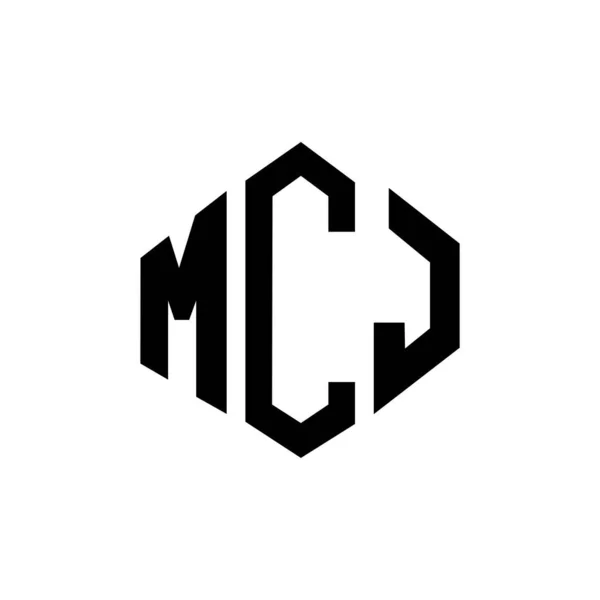 Mcj Letter Logo Design Polygon Shape Mcj Polygon Cube Shape — Vettoriale Stock